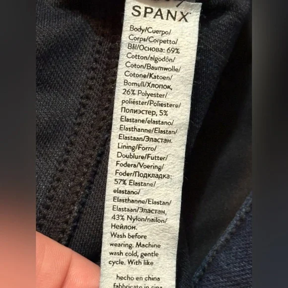 SPANX High Rise Dark Indigo Women's Cotton blend Jeans/Jeggings. Size XL - Picture 6 of 12